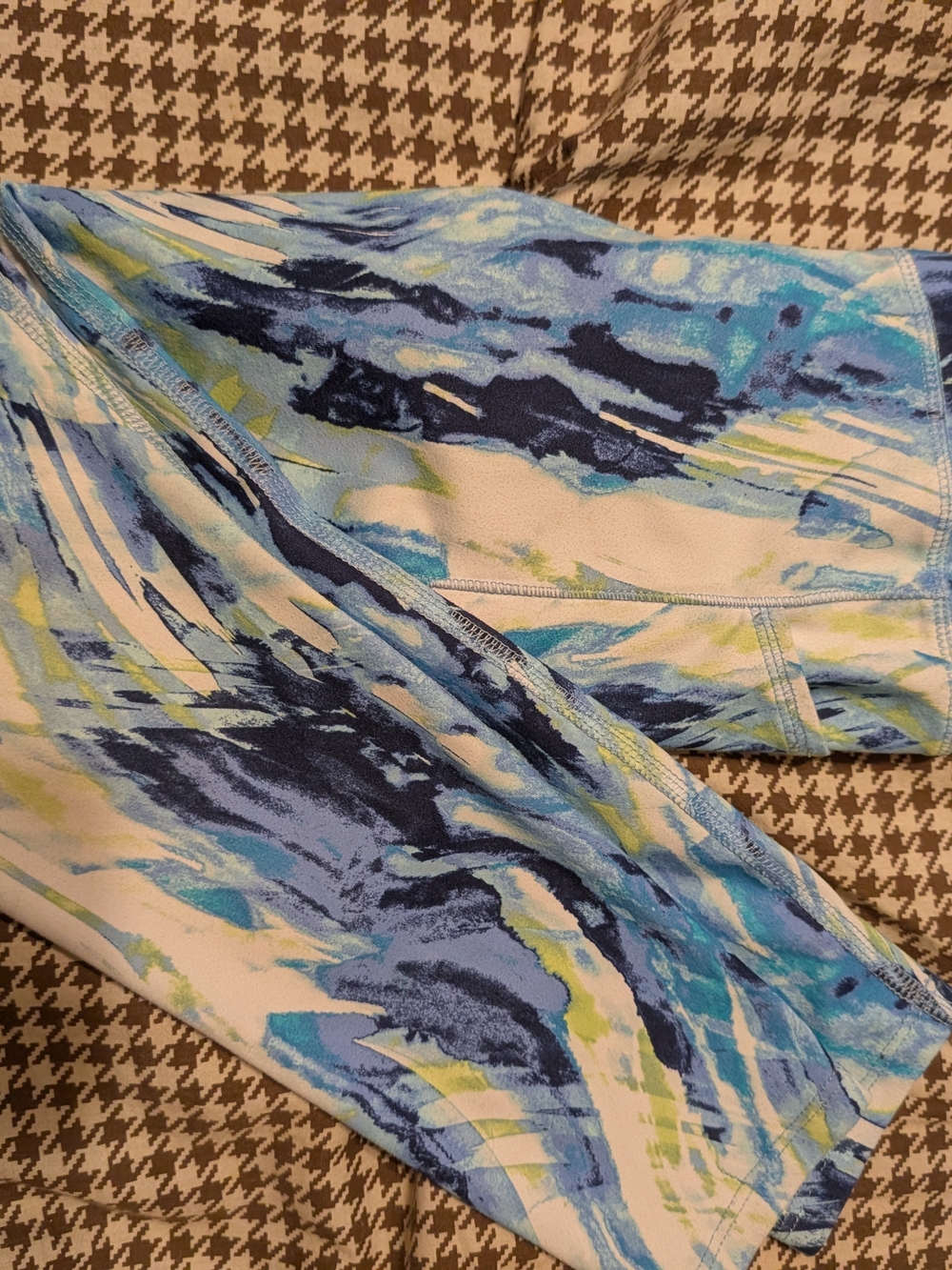 Blue Abstract Print Kids Leggings